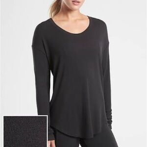 Athleta Cloudlight Rib Stratus Black Top size Small
